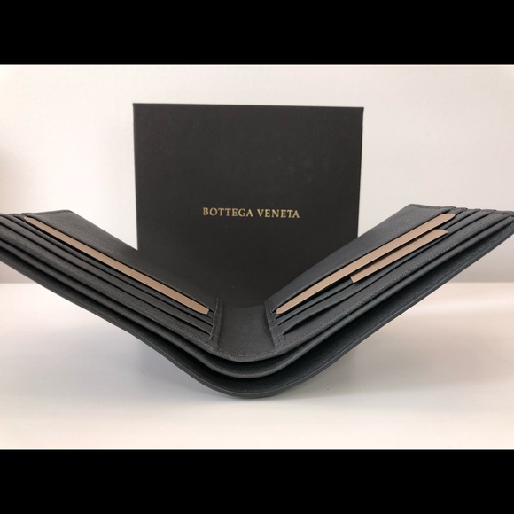 Bottega Veneta NIB Bifold Intercciato Wallet Grey - Picture 4 of 7